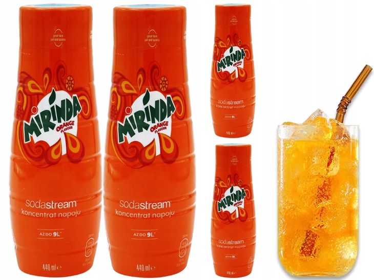 4x Syrop Koncentrat Mirinda Do Saturatora Sodastream 9L Napoju z 440ml