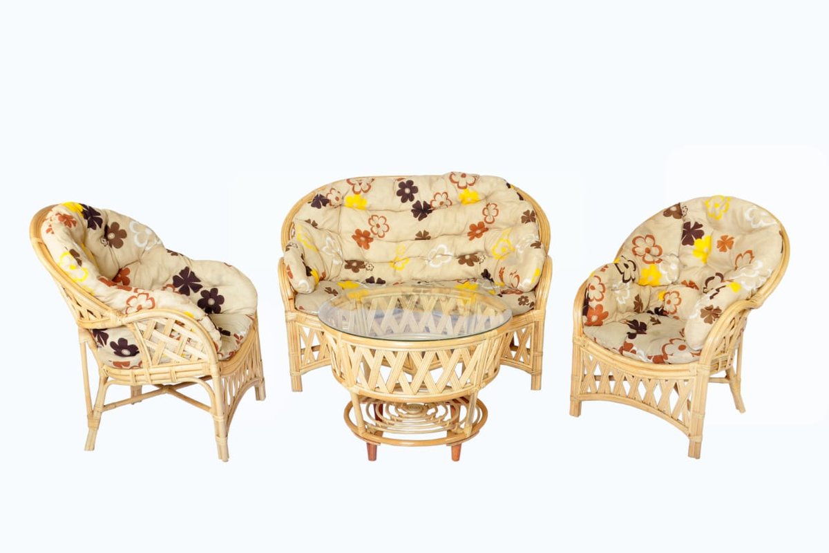 Zestaw mebli rattanowych STORCZYK -  jasny rattan