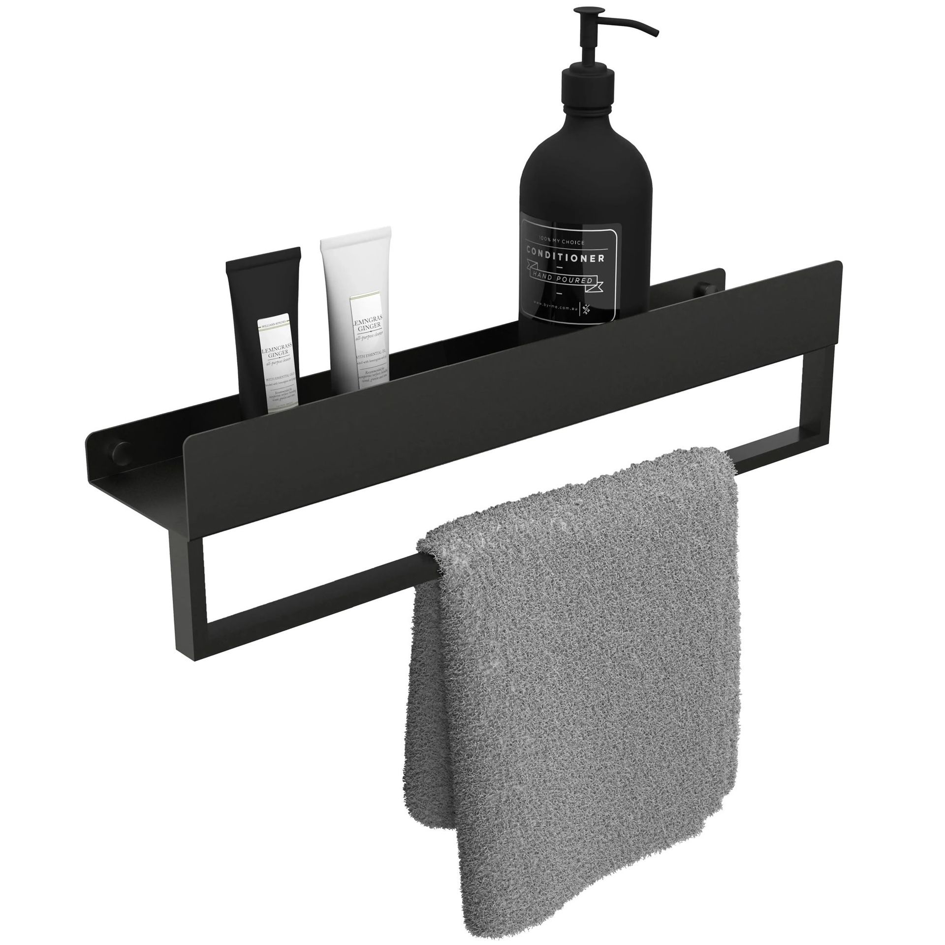 Rea Półka łazienkowa wannowa SF01 45cm czarny mat