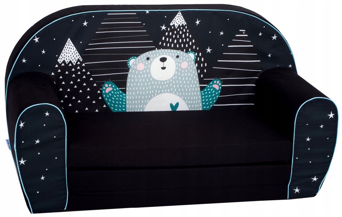 DELSIT- mini sofa rozkładana dla dziecka, kanapa dla dzieci, miś