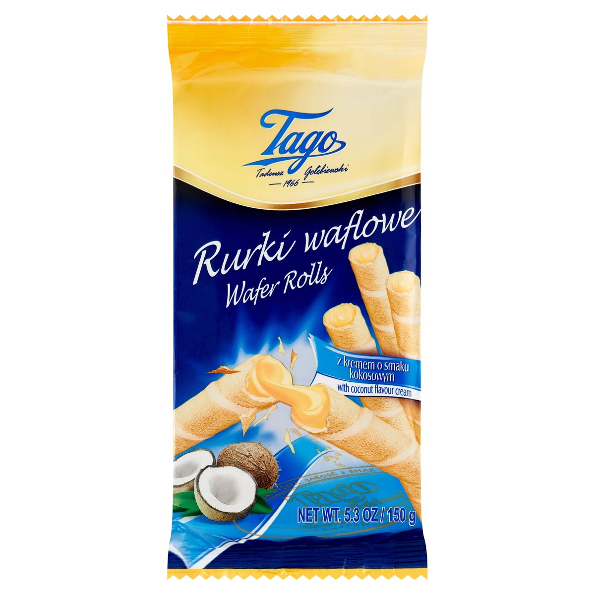 Tago Rurki waflowe z kremem kokosowym150 g