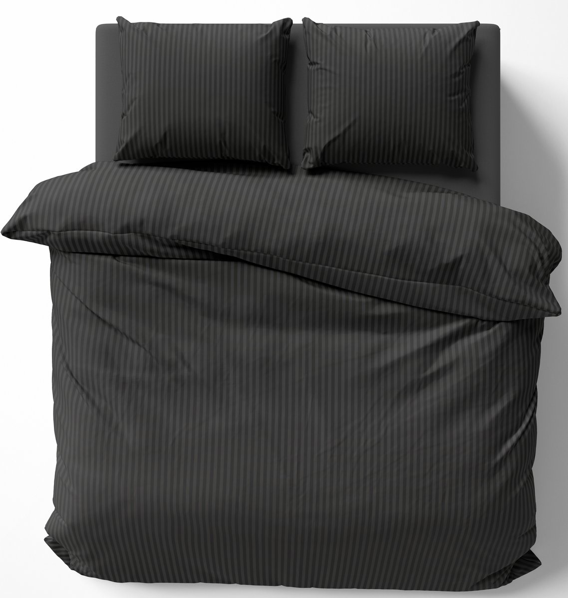 POŚCIEL 160x200 + 2 POSZEWKI BAWEŁNA PURE PREMIUM CZARNA CZARNY ADAMASZEK