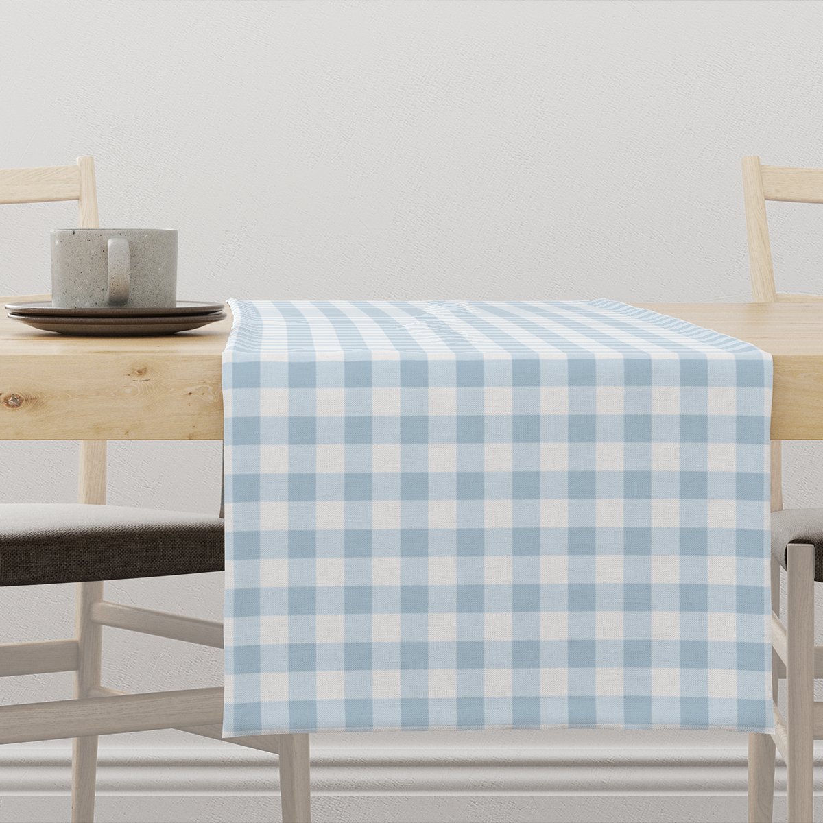 Bieżnik EASTER wzór EA03 błękitna kratka 40 x 180 cm