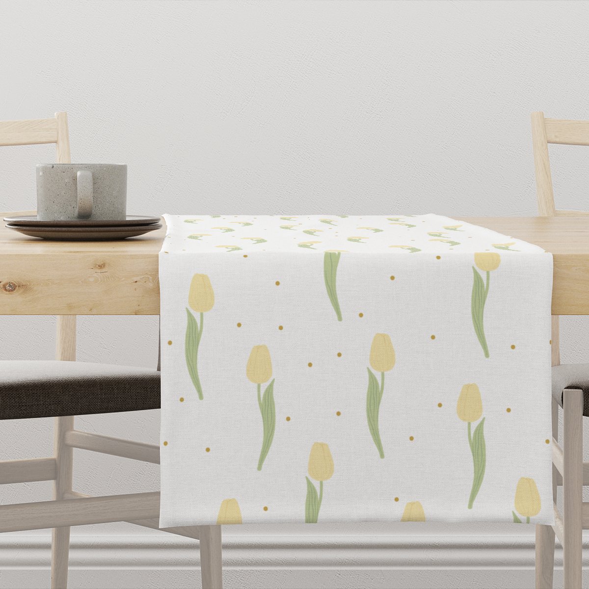 Bieżnik EASTER wzór EA11 żółte tulipany 40 x 260 cm