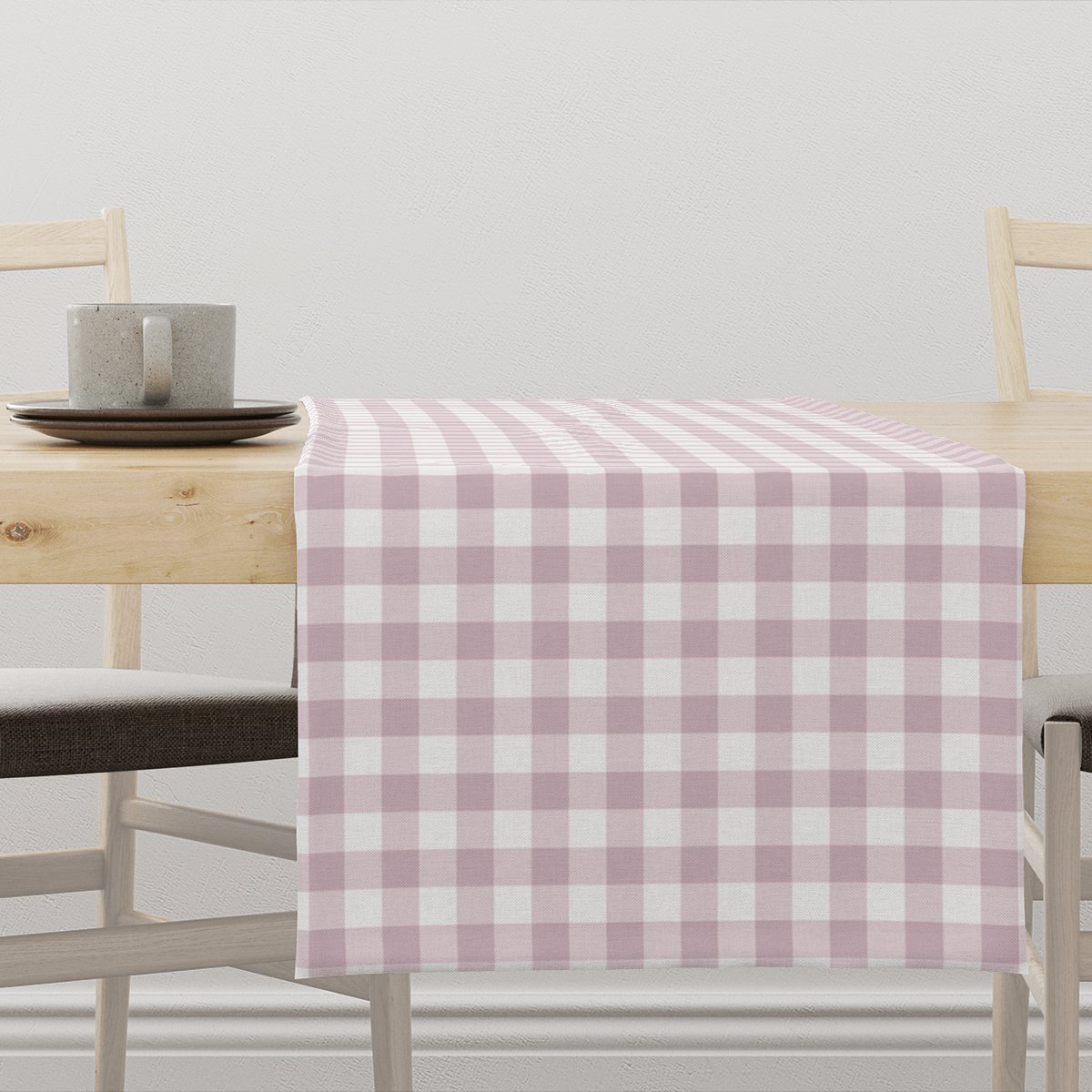 Bieżnik EASTER wzór EA02 różowa kratka 40 x 180 cm
