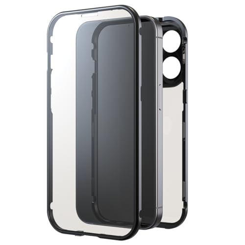 Black Rock Etui do iPhone 15 Pro (metalowa rama, pełna ochrona 360°, kompatybilna z bezprzewodowym ładowaniem, ultracienka, magnes, etui, etui na telefon komórkowy iPhone 15 Pro, etui,