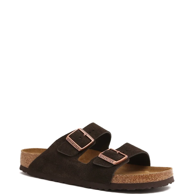 Birkenstock Skórzane klapki Arizona SFB LEVE | narrow fit soft footbed