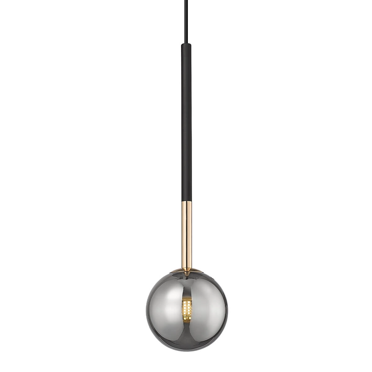 Kulista lampa zwis Arcturus P0574-01F-SDFZ Zumaline dymiony złoty czarny