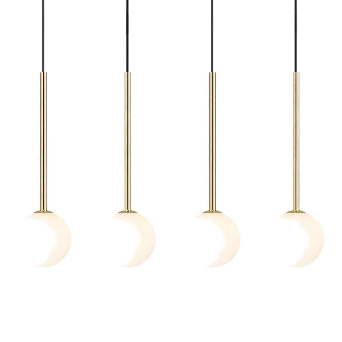 Metalowa lampa wisząca Arcturus P0574-04D-F7AA Zumaline kule biały złoty