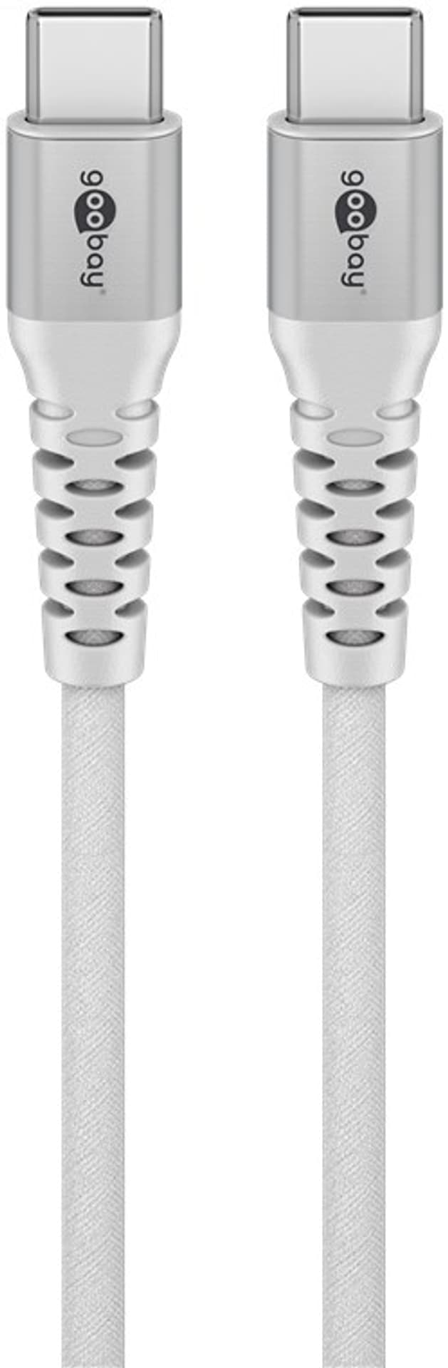 Kabel USB-C 2.0 Goobay SuperSoft TEXTIL biały 3m