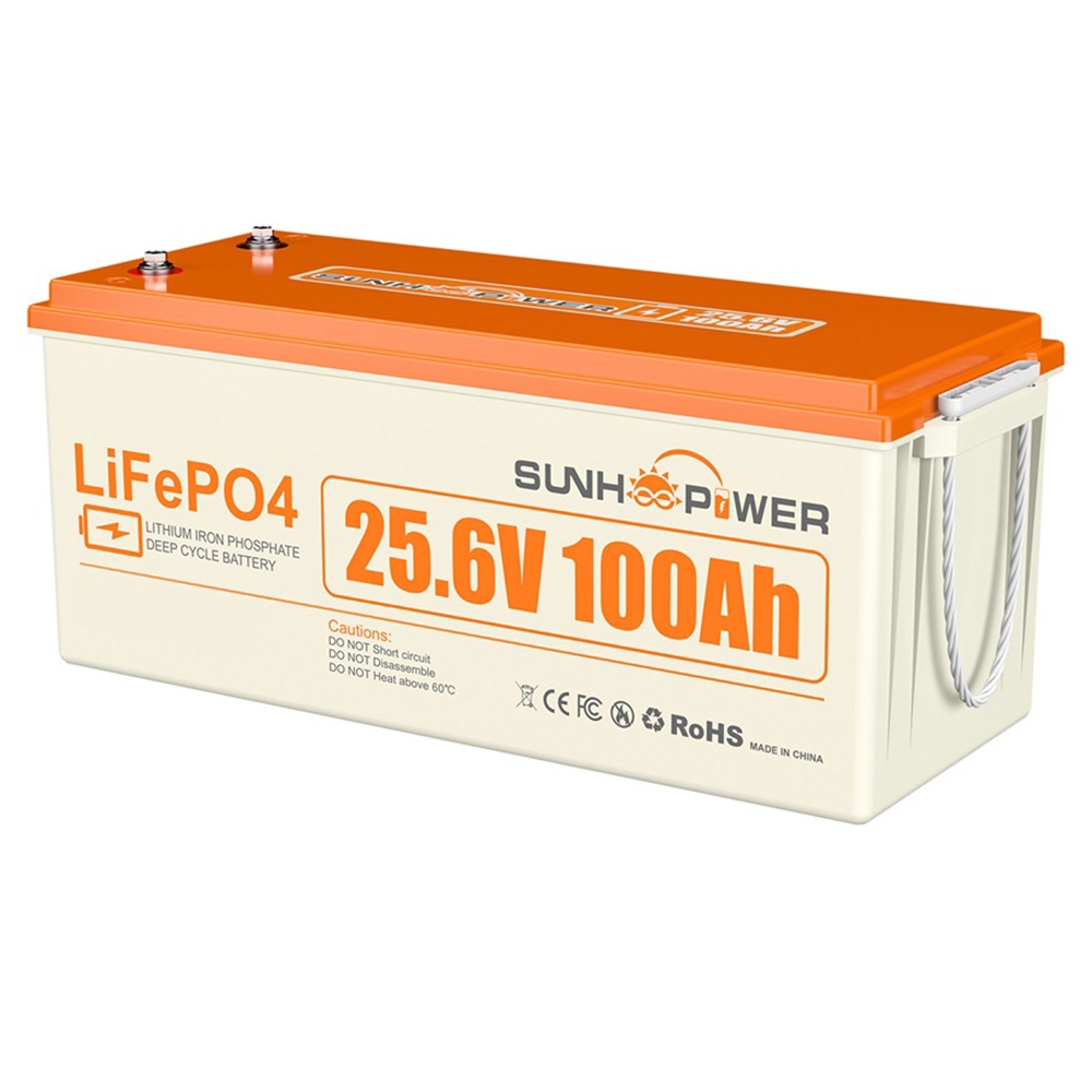 Bateria LiFePO4 SUNHOOPOWER 24V 100Ah, 2560Wh energii, wbudowany BMS 100A, maks. moc obciążenia 2560W