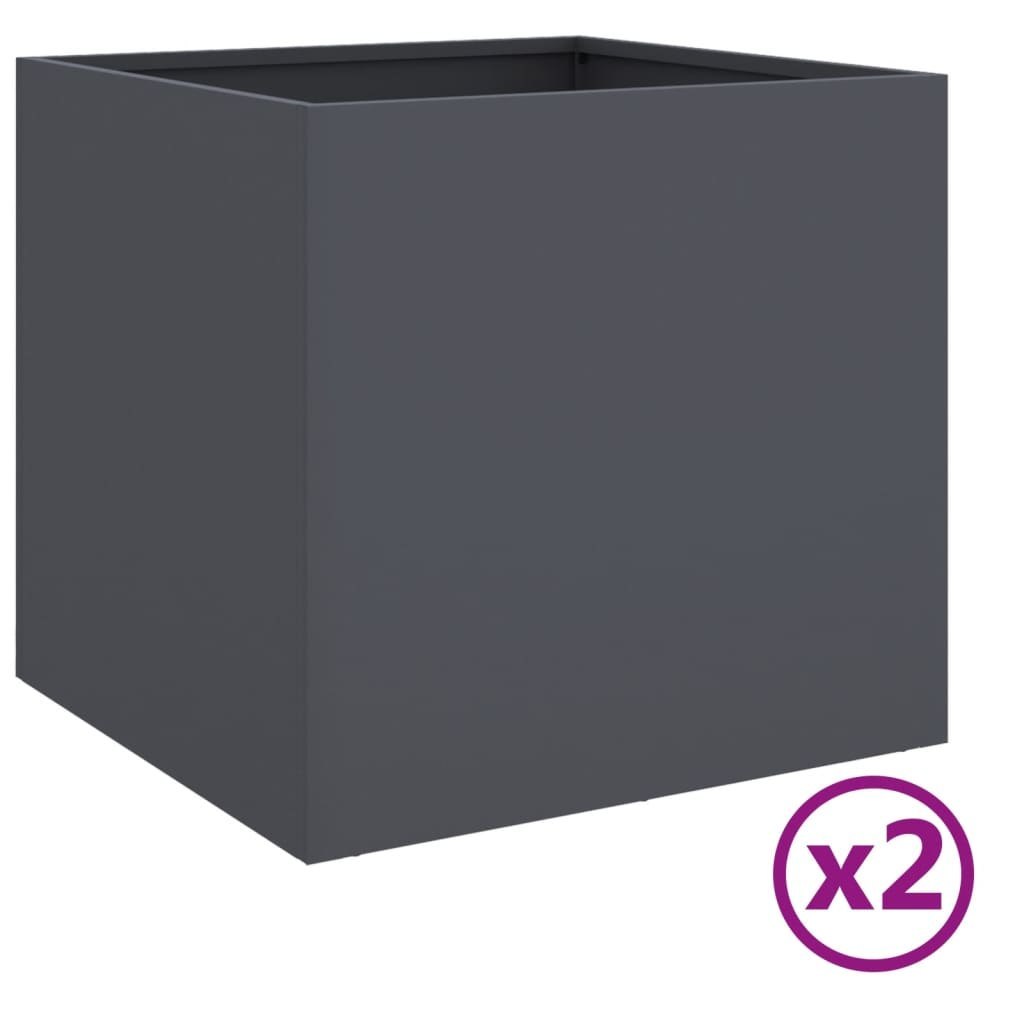Donice, 2 szt., antracyt, 42x40x39 cm, stal walcowana na zimno Lumarko!
