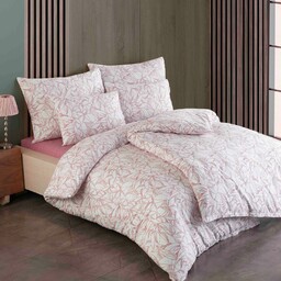 Darymex Pościel bawełniana 160x200 Lenny biała czerwona liście Cottonlove Exclusive