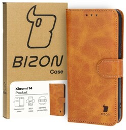 Etui Bizon Case Pocket do Xiaomi 14, brązowe