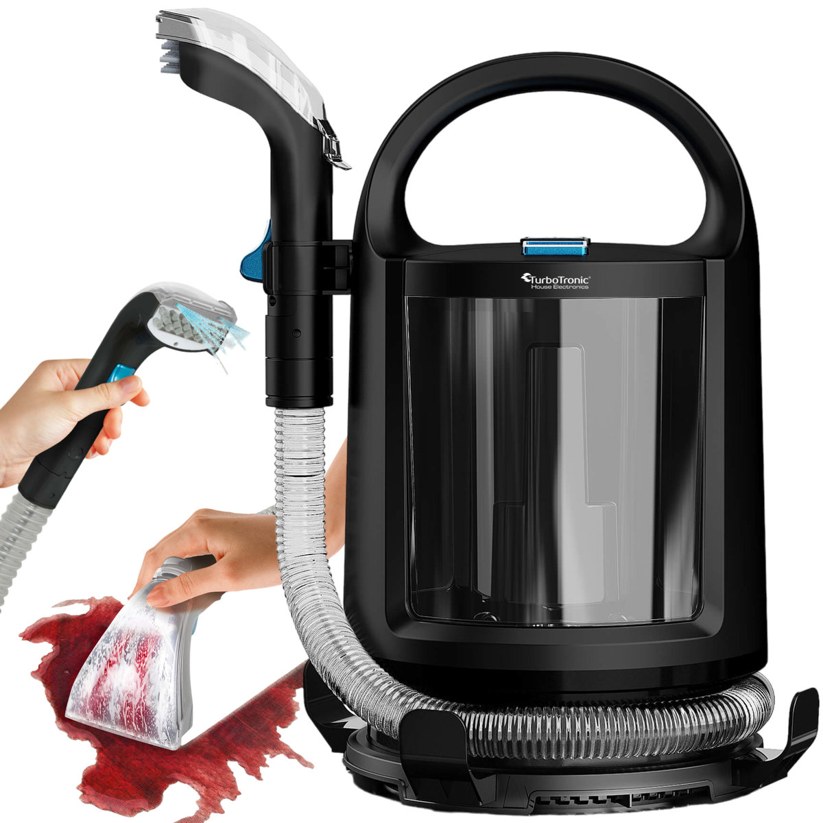 Mocny Odkurzacz Wodny Piorący Do Dywanów Tapicerki Ssawka 500W 12Kpa