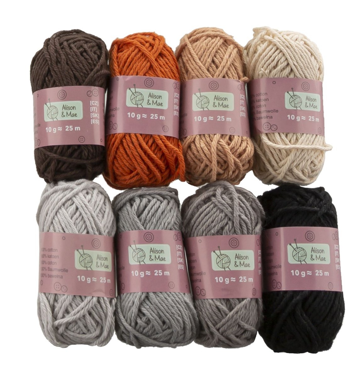 Zestaw Włóczek Bawełnianych Włóczki Nici 8 Szt