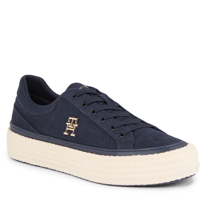 Tenisówki Tommy Hilfiger Vulc Sneaker Linnen FW0FW07673 Space Blue DW6