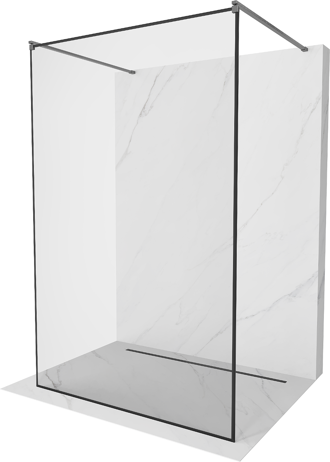 Mexen Kioto ścianka prysznicowa wolnostojąca 140 x 200 cm, czarny wzór 8 mm, gun gray szczotkowany - 800-140-002-66-70
