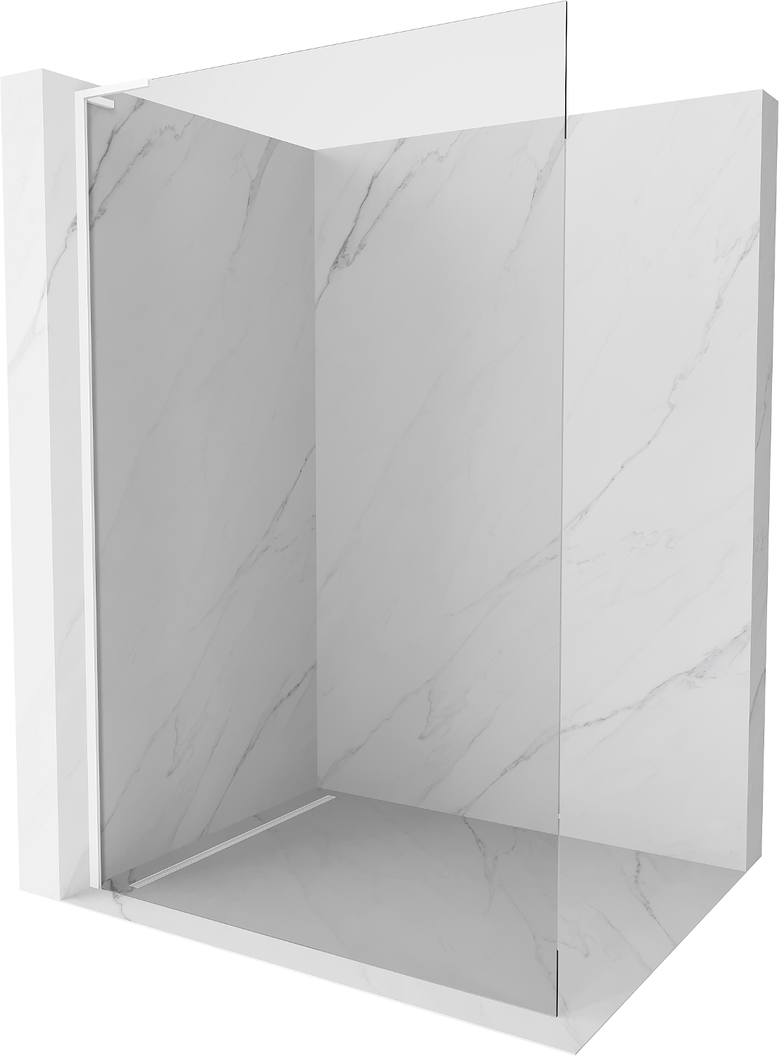 Mexen Kioto L ścianka prysznicowa Walk-in 90 x 200 cm, transparent, biała - 800-090-103-20-00