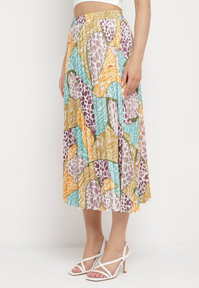 Brązowa Spódnica Plisowana Midi z Satynowego Materiału Revipa