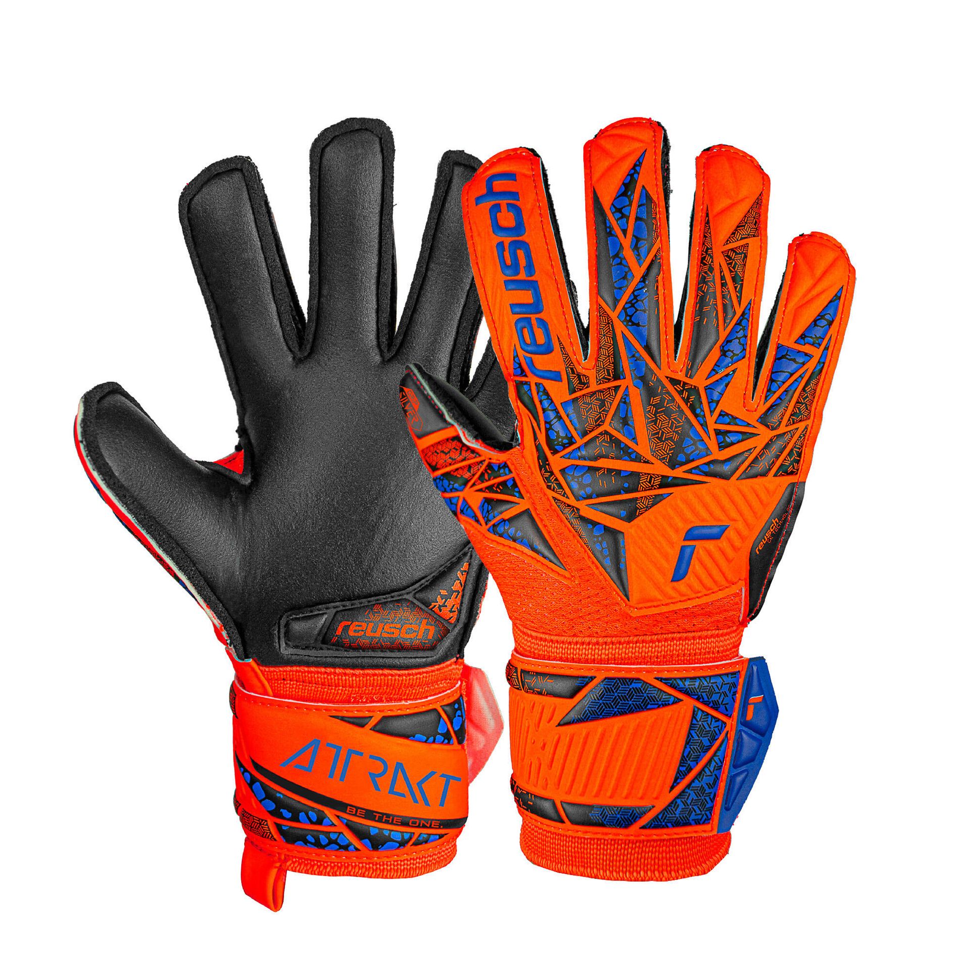 Rękawice bramkarskie dziecięce Reusch Attrakt Silver Junior hyper orng/elec blue/blck