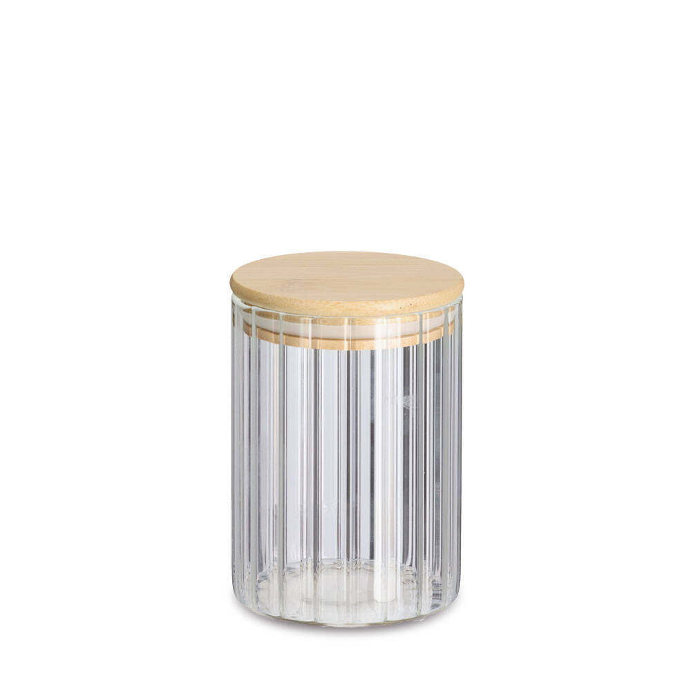 Słoik z bambusową pokrywką GROOVES, 550 ml