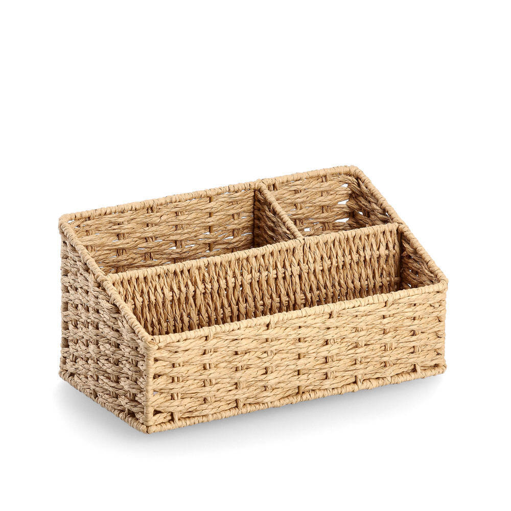 Organizer biurowy z przegródkami z papierowej plecionki