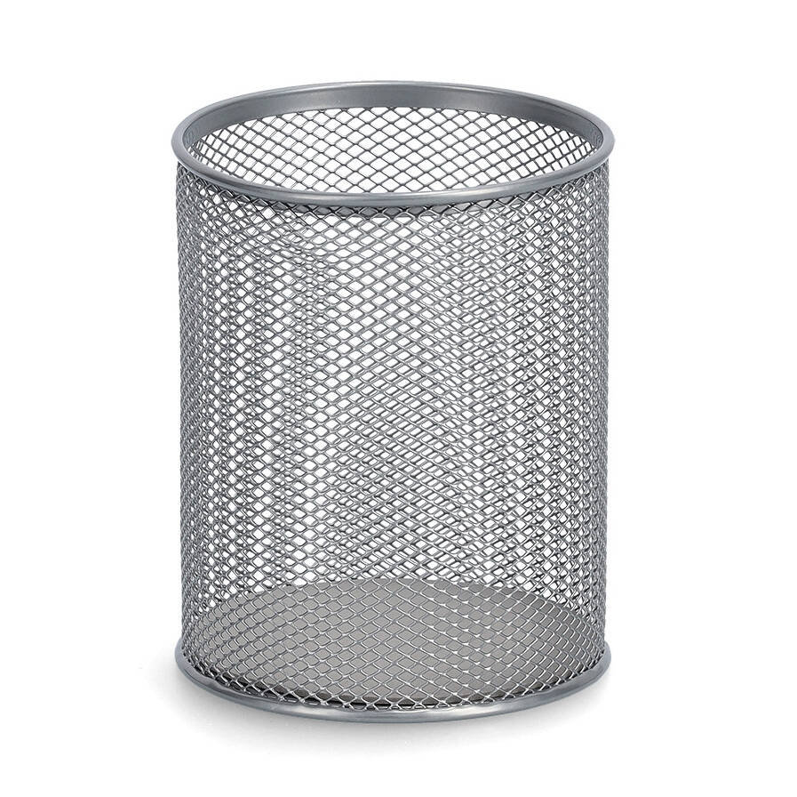 Kubek na przybory biurowe z metalowej siatki, Ø 11 cm