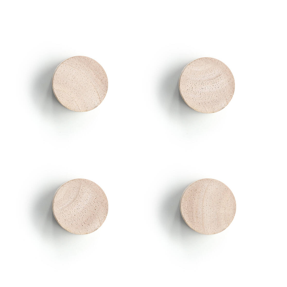 Drewniane magnesy, 4 sztuki, Ø 2,2 cm