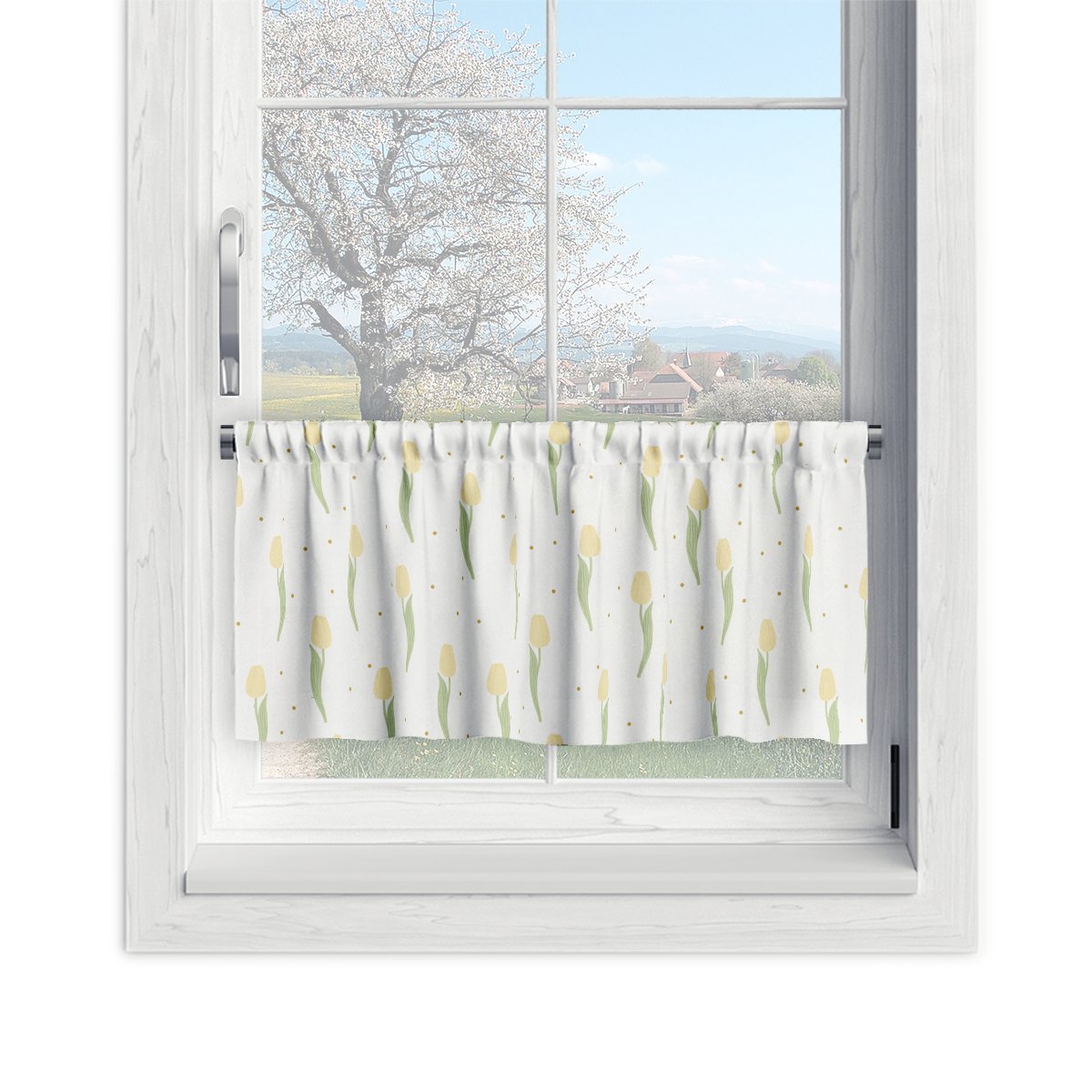 Zazdrostka EASTER wzór EA11 | żółte tulipany 30 x 210 cm