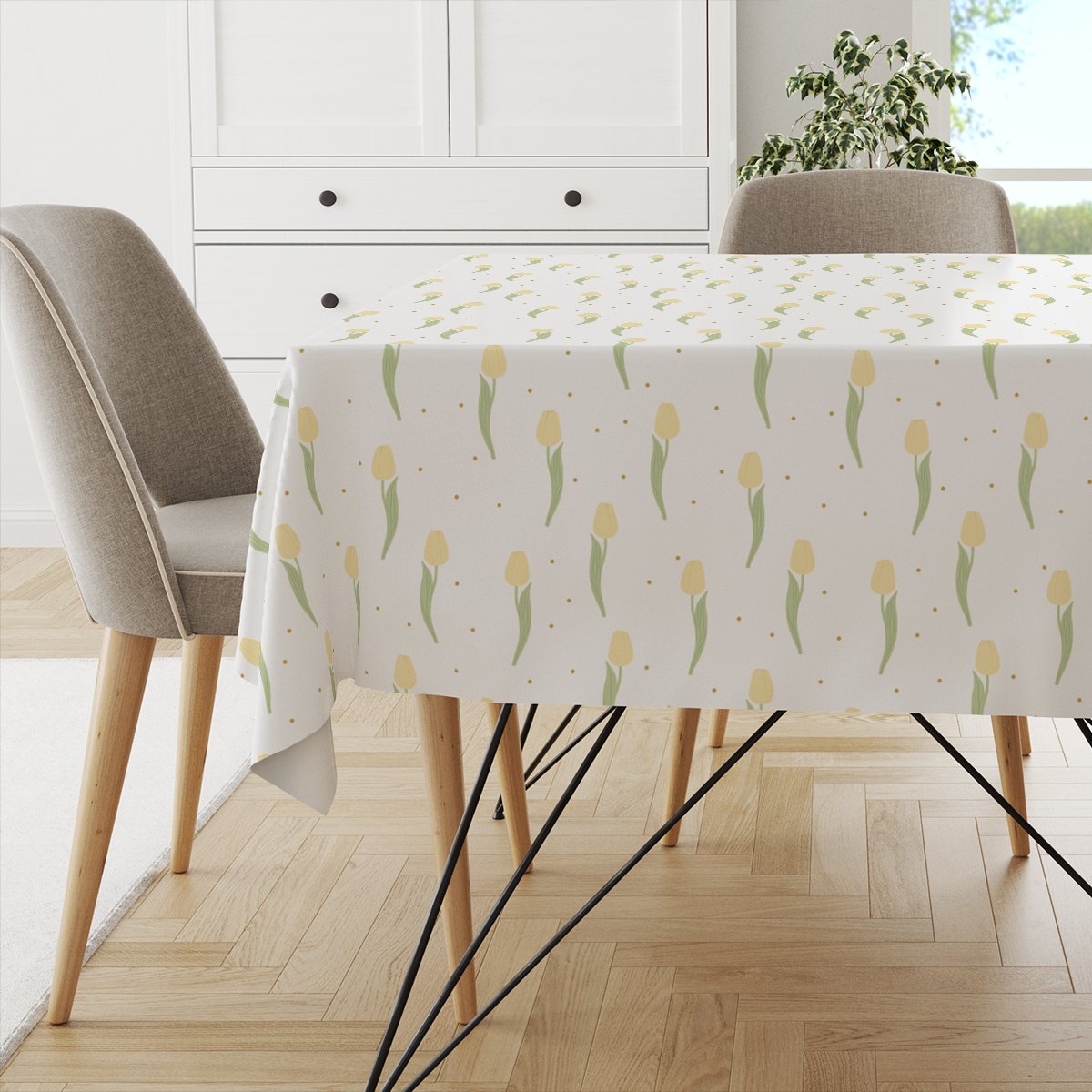 Obrus EASTER wzór EA11 | żółte tulipany 130 x 170 cm