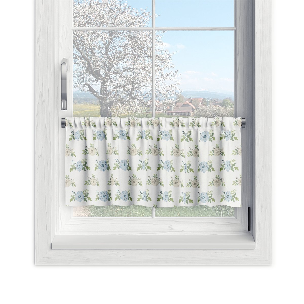 Zazdrostka EASTER wzór EA08 | błękitne kwiaty 60 x 120 cm