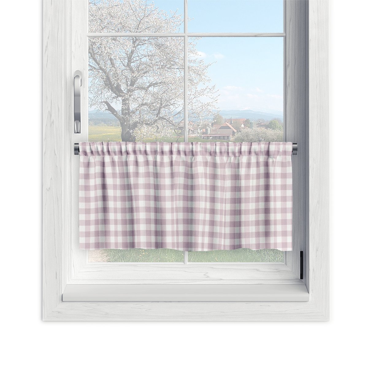 Zazdrostka EASTER wzór EA02 | różowa kratka 30 x 120 cm