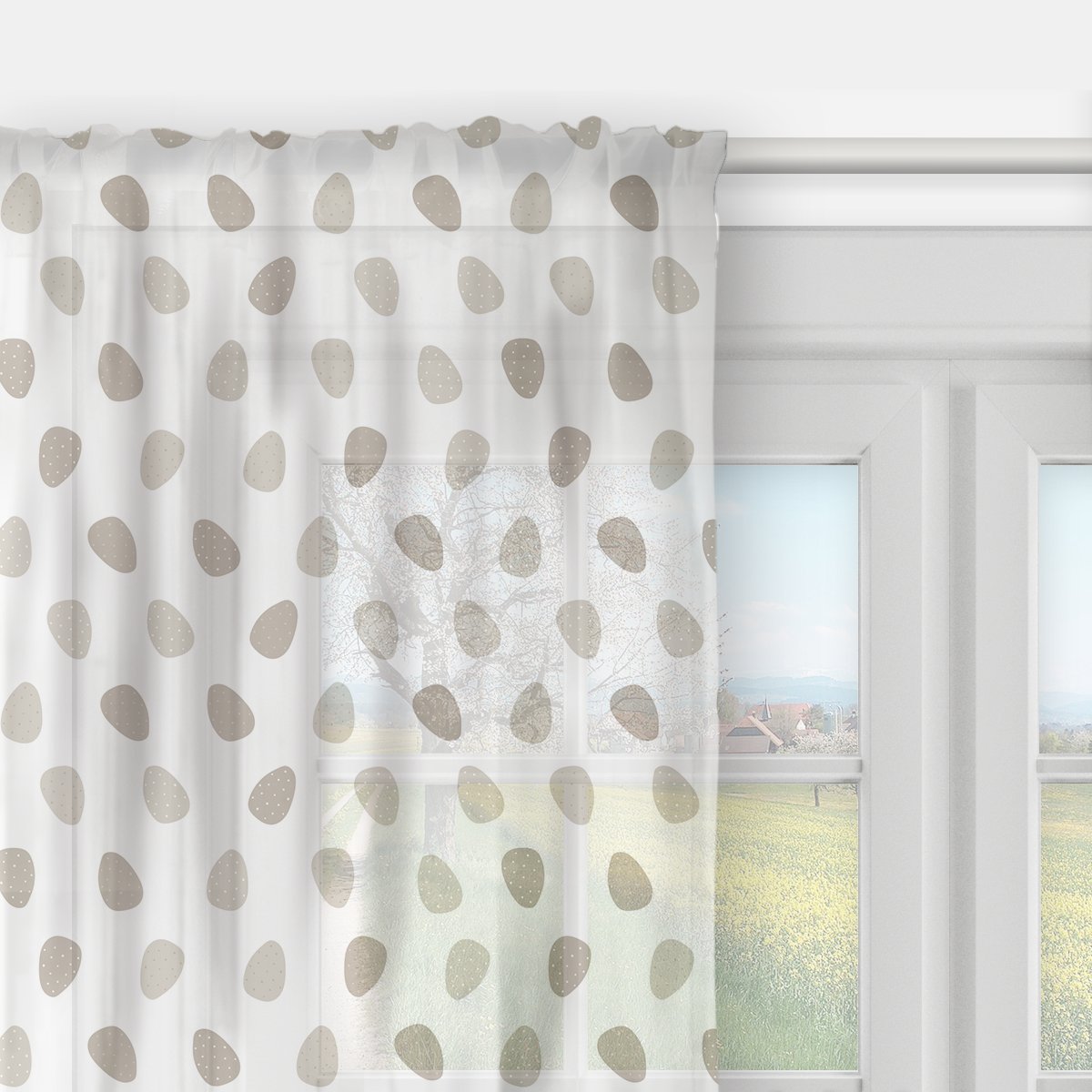 Firana EASTER wzór EA15 | wielkanocne jaja 140 x 280 cm