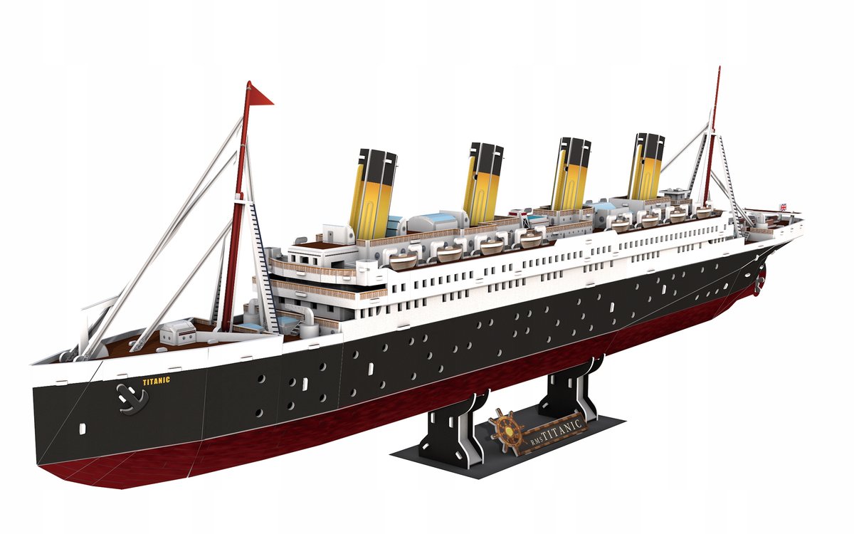 Puzzle 3D Titanic Statek Premium Dla Dzieci i Dorosłych Duży 88cm 282el.