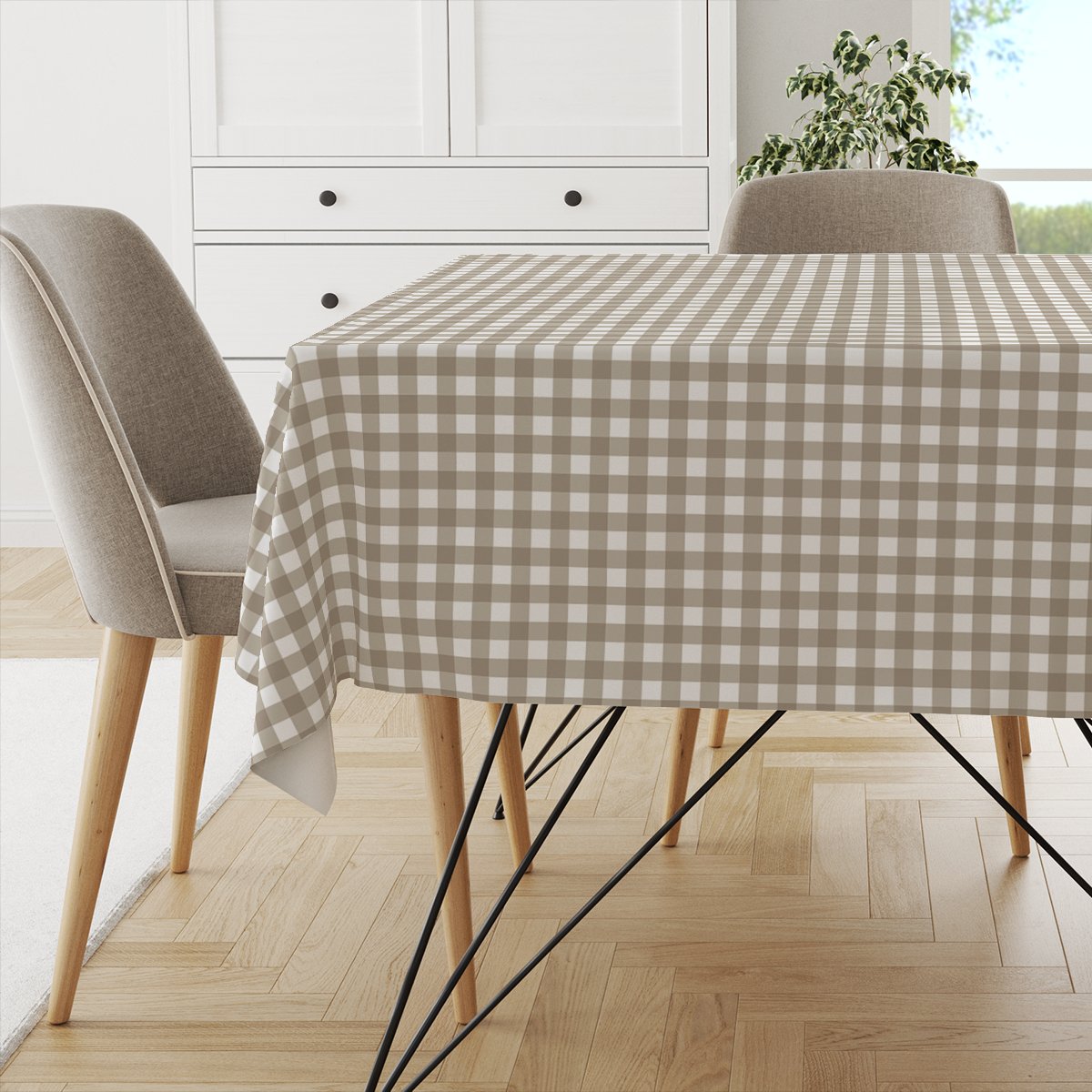 Obrus EASTER wzór EA04 | piaskowa kratka 150 x 320 cm