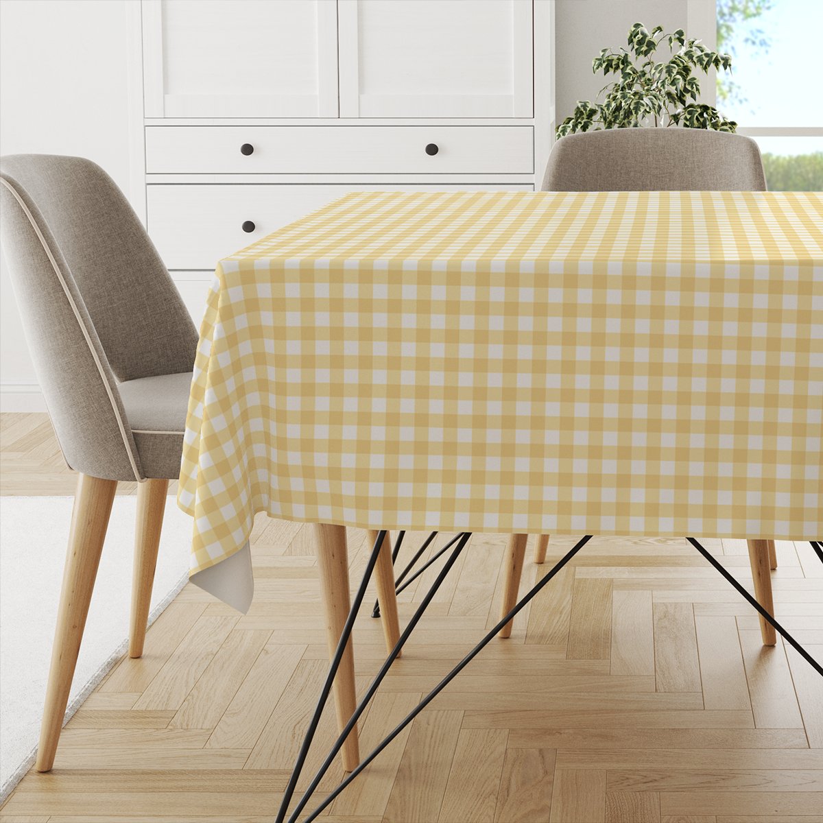 Obrus EASTER wzór EA01 | słoneczna kratka 150 x 150 cm