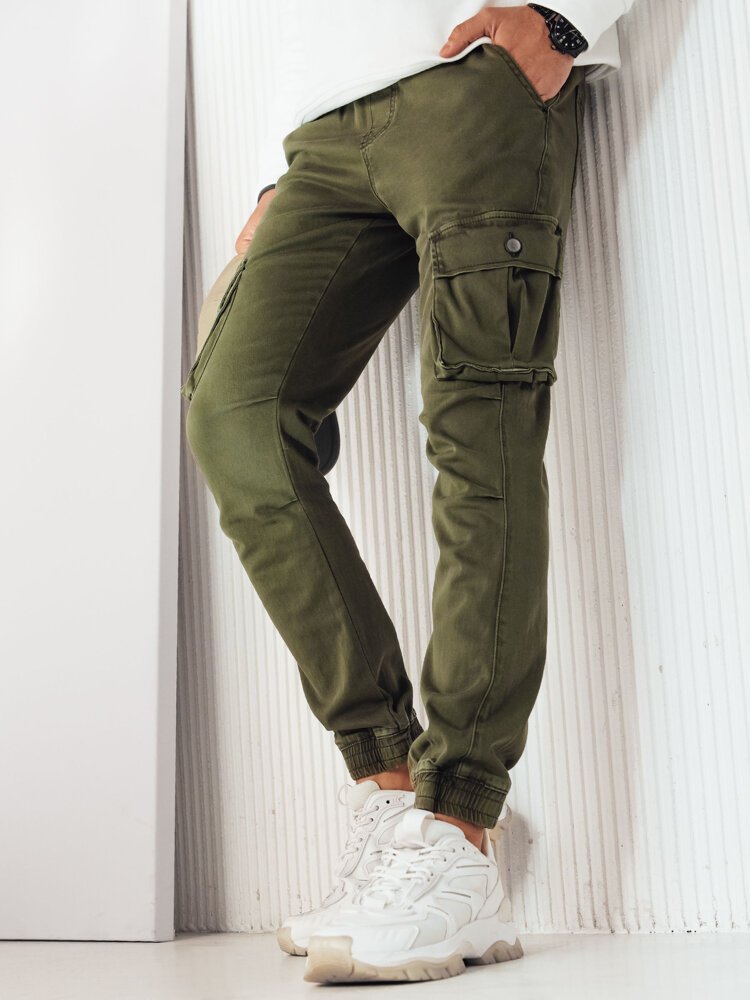 Spodnie męskie bojówki typu jogger zielone Dstreet UX4145