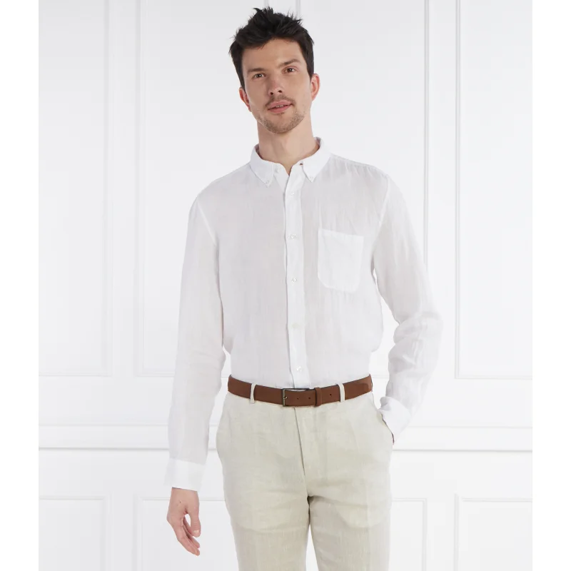 HUGO Lniana koszula Ermann | Straight fit