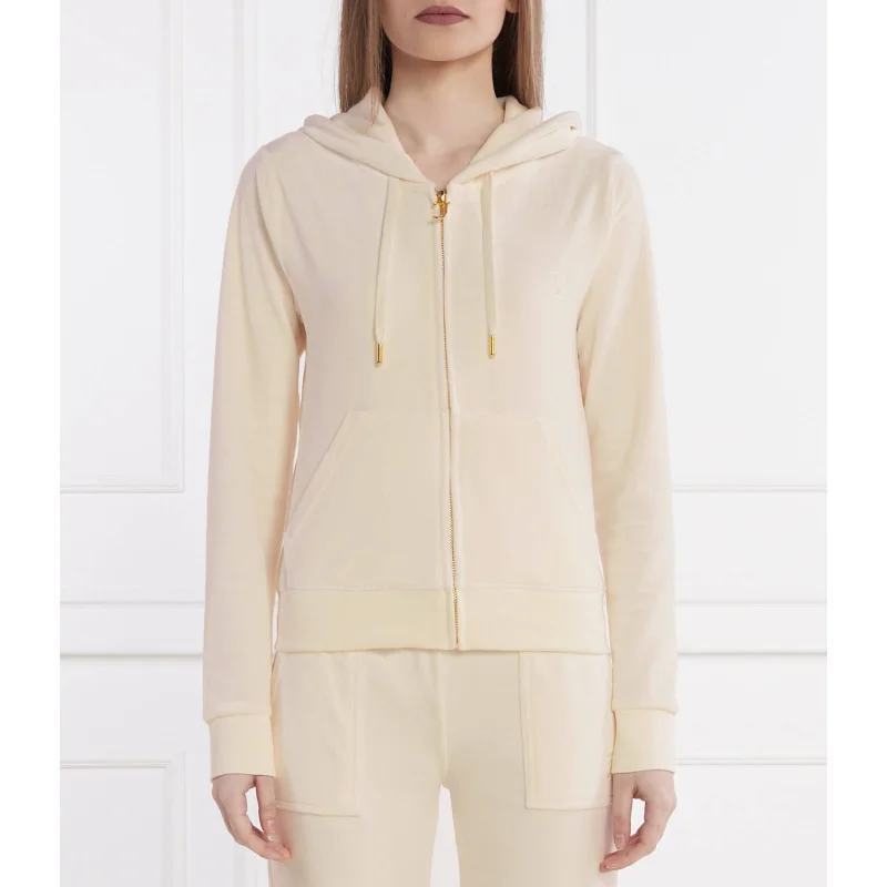 Juicy Couture Bluza Robertson Classic Velour Zip Trough Hoodie GOLD HW | Regular Fit