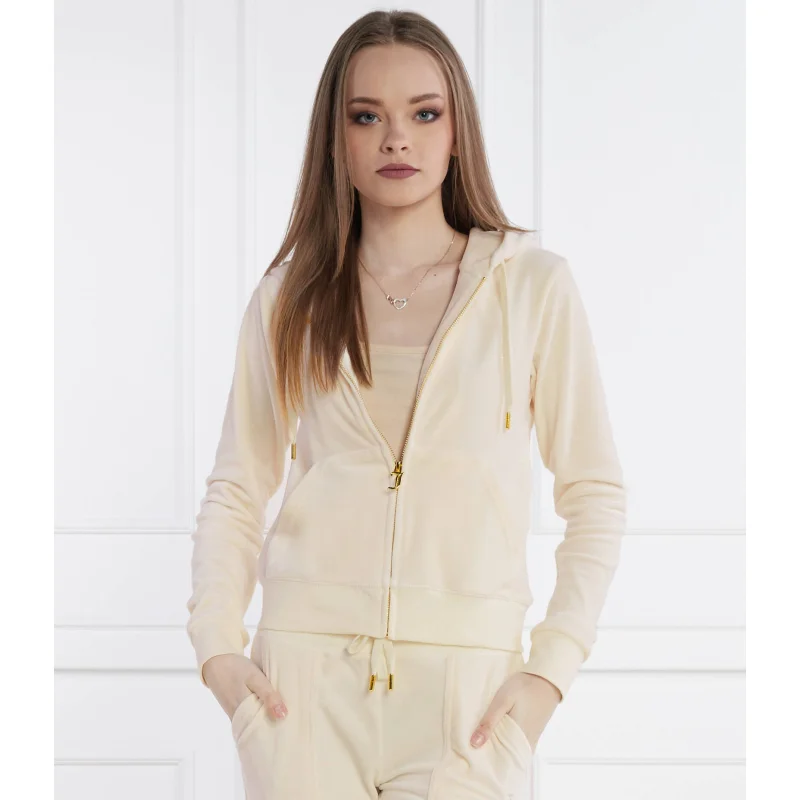 Juicy Couture Bluza Robertson Classic Velour Zip Trough Hoodie GOLD HW | Regular Fit