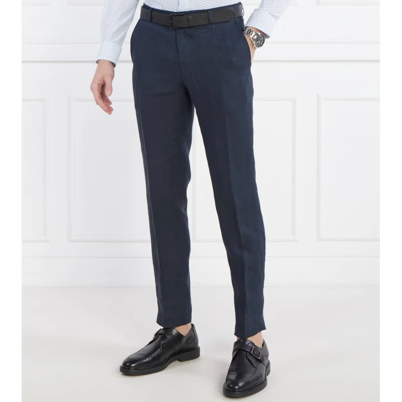 Joop! Lniane spodnie chino JT-18Hank Slim Fit
