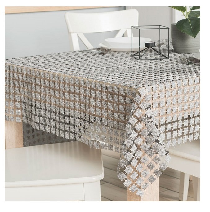 Obrus gipiurowy elegancki 140x220 Jasmina szary