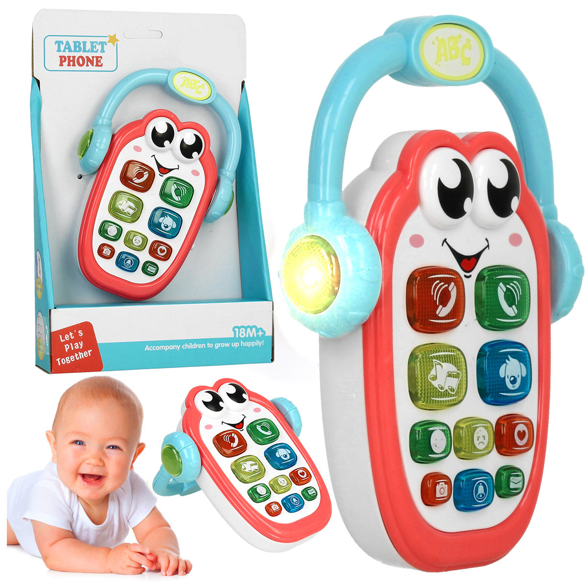 Zabawkowy Telefon Interaktywny dla Dzieci z Muzyką i Światłami U570P
