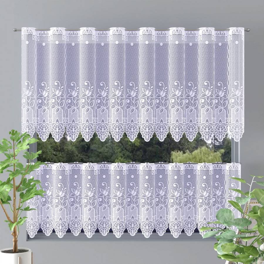 Zazdrostki żakardowe metrażowe Iris 648255 120 cm