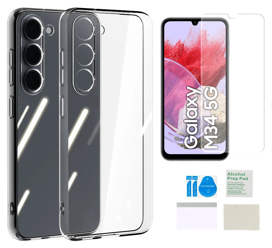 Etui silikonowe 2mm do SAMSUNG GALAXY M34 5G obudowa case + folia ochronna