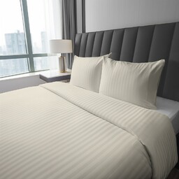 Detexpol Pościel adamaszkowa 180x200 ekri jednobarwna paski 1 cm Pure