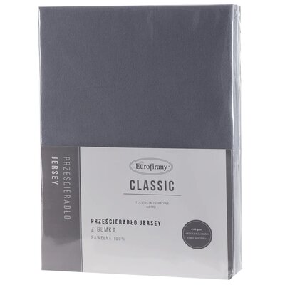 Prześcieradło Jersey3 180 x 200 Cm, Wys.30 Cm Stal