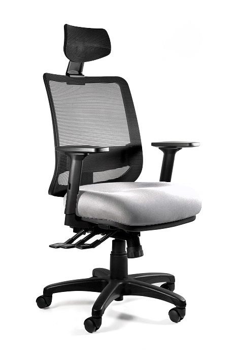 Fotel ergonomiczny do biura, Saga Plus, snowy