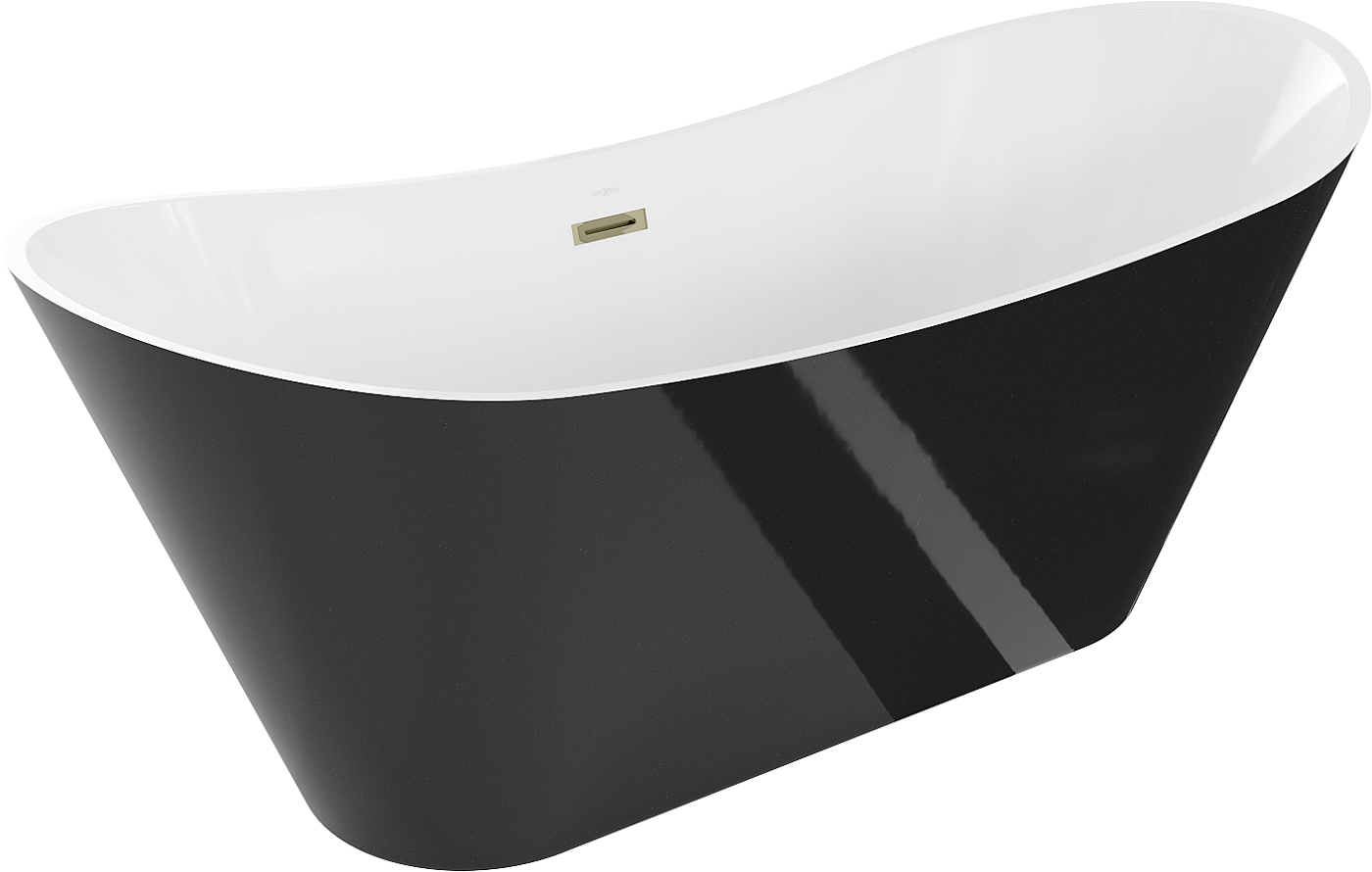 Mexen Celia wanna wolnostojąca 170 x 75 cm, biała/czarna, przelew złoty - 52331707575-50